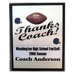 Football Thanks Coach Plaques